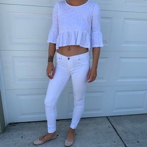 White crop top